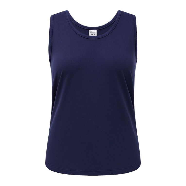 H&H Women's Comfy Pyjama Singlet, Blue Dark, hi-res