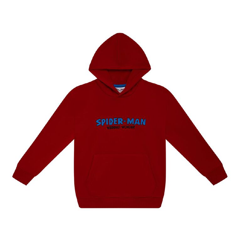 Spider-Man Printed Pullover Hoodie, Red Mid, hi-res