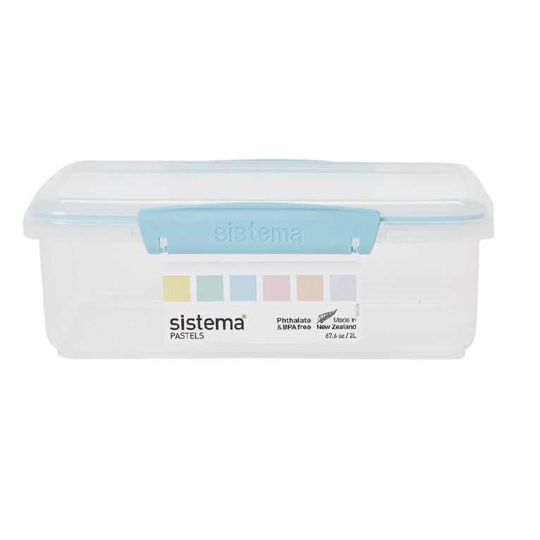 Sistema Klip It Pastels Rectangular Box Assorted Colours 2L, , hi-res