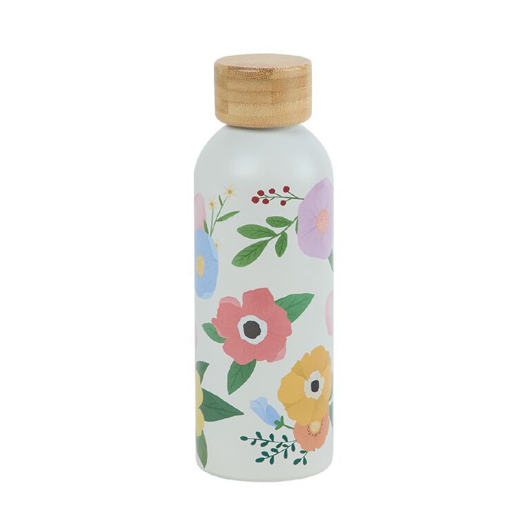 Living & Co Stainless Steel Ditsy Floral Bottle Multi-Coloured 500ml, , hi-res