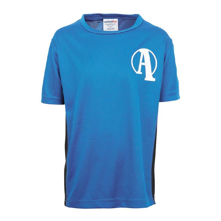 Schooltex Alexandra Primary Sports Tee with Screenprint, Royal/Black, hi-res