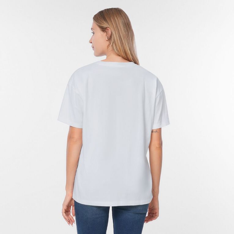 H&H Women's Relaxed Amber Rixon Tee, White, hi-res