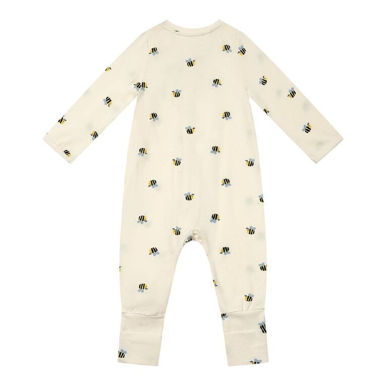 Young Original Babies' Zip-Thru Footless All-in-One, Cream, hi-res