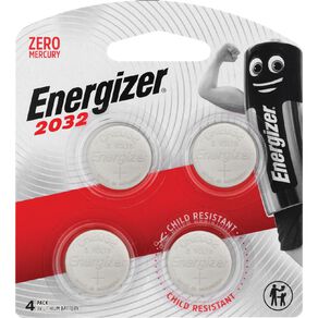 Energizer Lithium Coin Batteries 2032 3 Volt 4 Pack 4 Pack