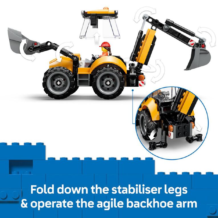 LEGO CITY Yellow Backhoe Loader 60480, , hi-res