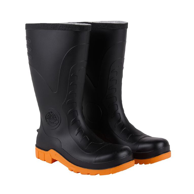Bata Non-Safety Gumboots, Black/Orange, hi-res