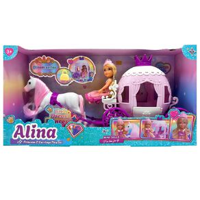 Mini Doll 12cm Play Set Princess & Carriage