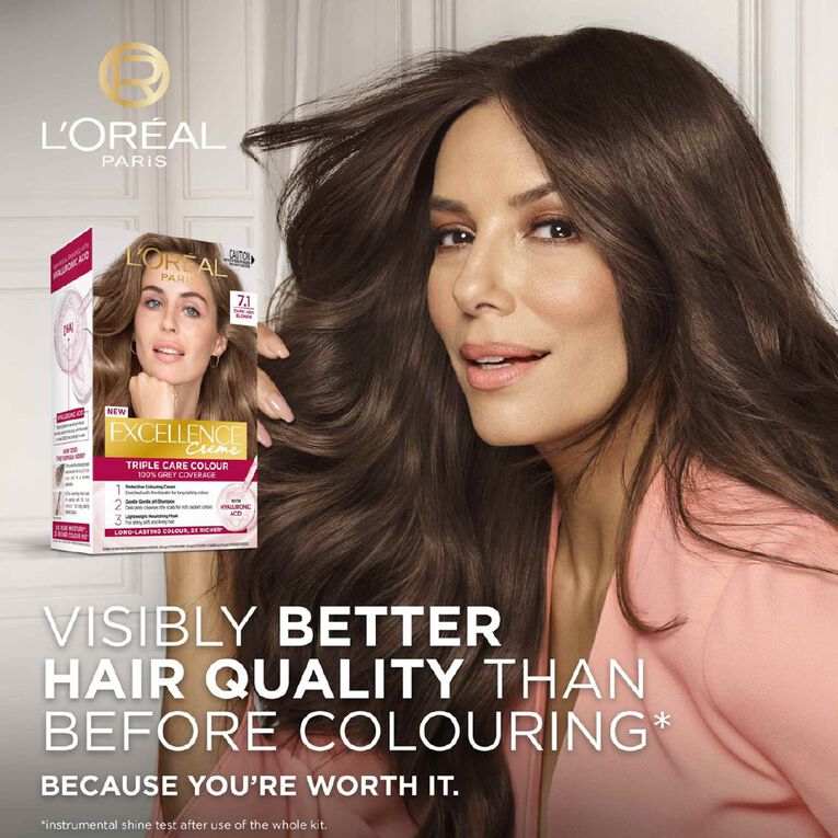 L'Oreal Paris Excellence Creme Hair Colour Dark Ash Blonde 7.1, , hi-res
