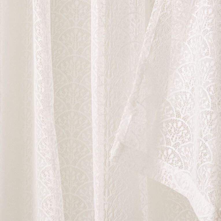 Living & Co Art Deco Voile White 90-180cm Wide/135cm Drop, , hi-res
