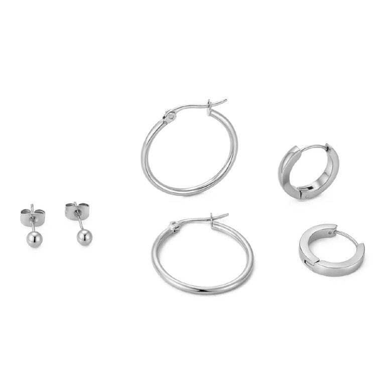 Hoop Earrings 3 Pairs, , hi-res