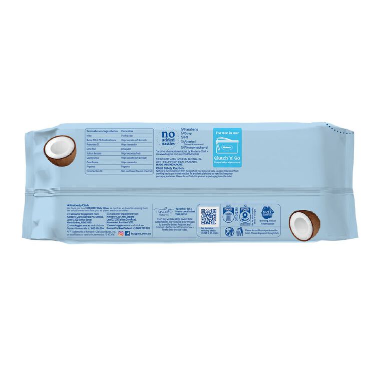 Huggies Baby Wipes Coconut 80 Pack, , hi-res