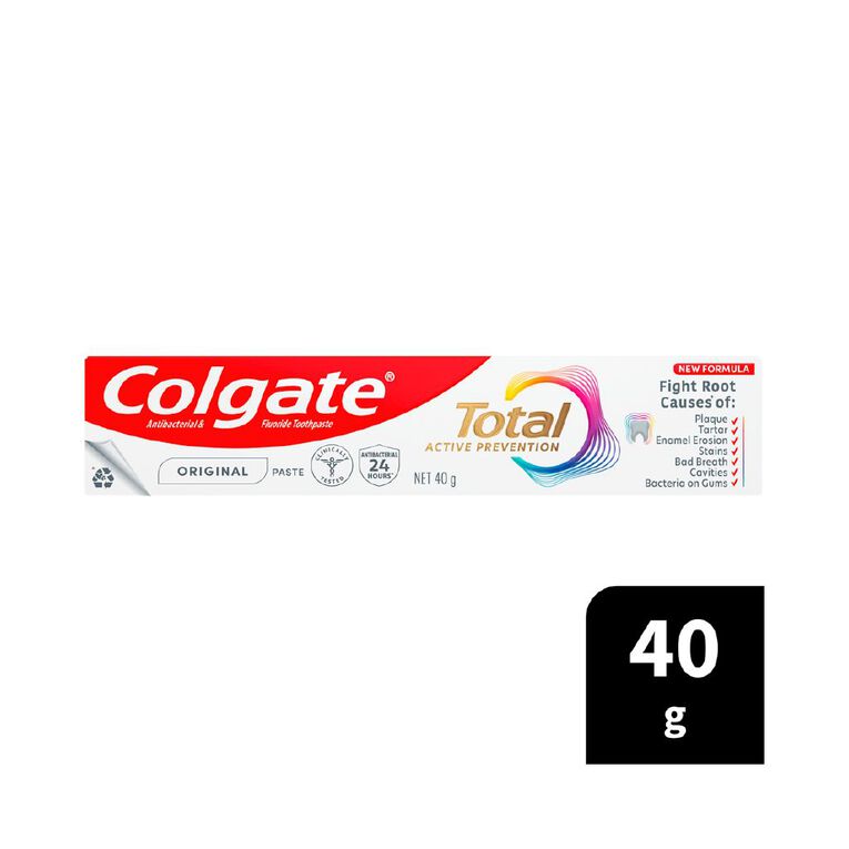 Colgate Total Original Antibacterial Fluoride Toothpaste 40g, , hi-res