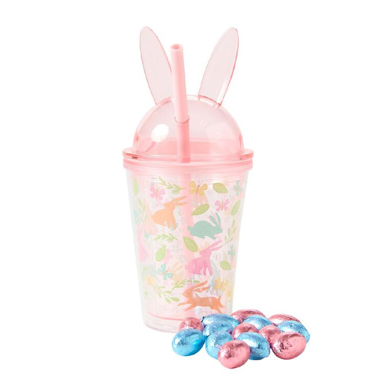 Bunny Cup & Straw Kit with Choc Eggs, , hi-res