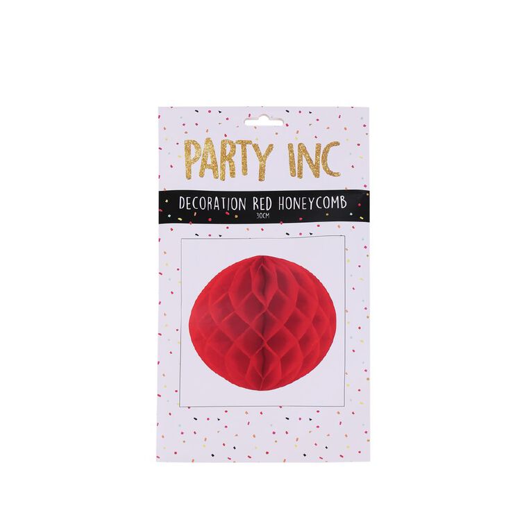 Party Inc Party Decoration Honeycomb Lantern Red 30cm, , hi-res