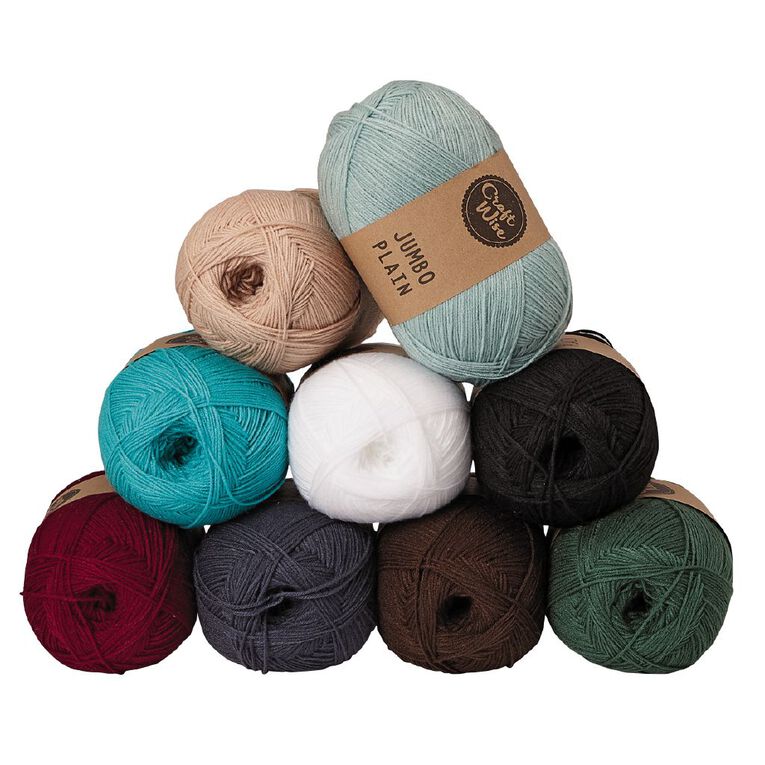 Uniti 8-ply Jumbo Yarn 300g Black, , hi-res