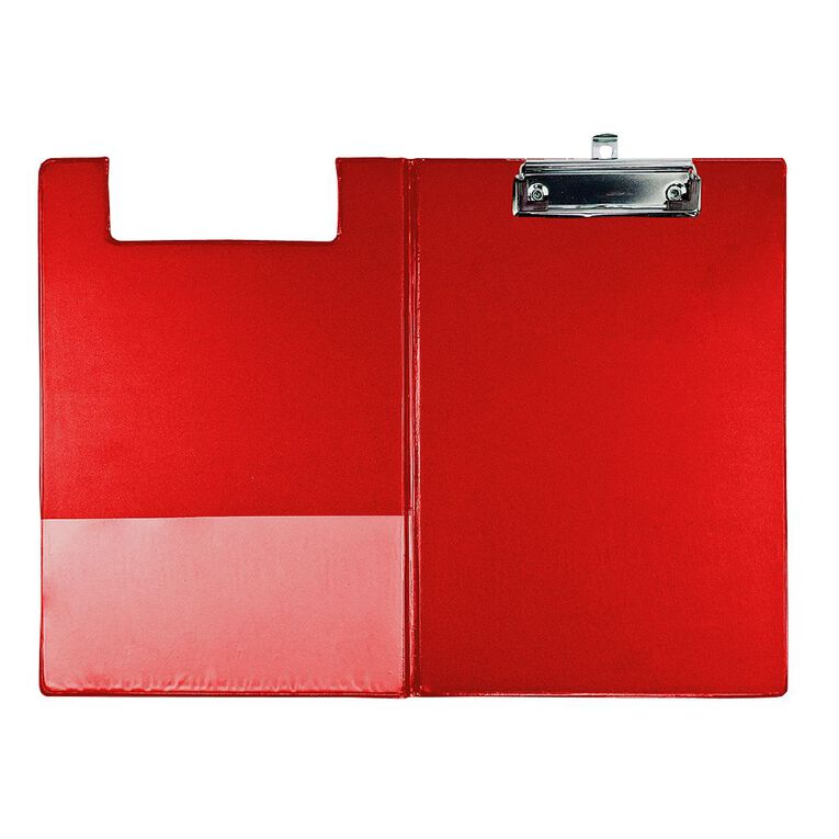 WS Clipboard Double PVC Red Mid Foolscap, , hi-res