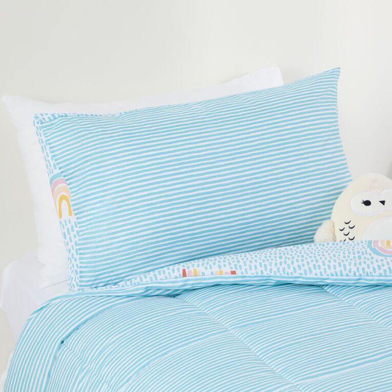 Living & Co Kids Reversible Rainbow Print Comforter Set King Single, , hi-res