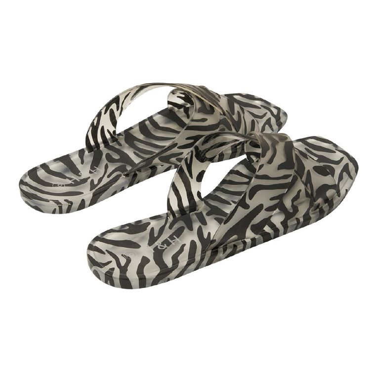 H&H Women's Poppy Xover Slides, Black/White, hi-res