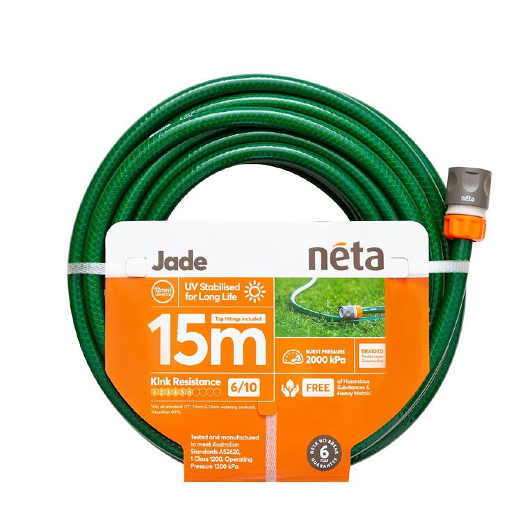 Neta Garden Hose Jade 12mm Fitted 15m, , hi-res