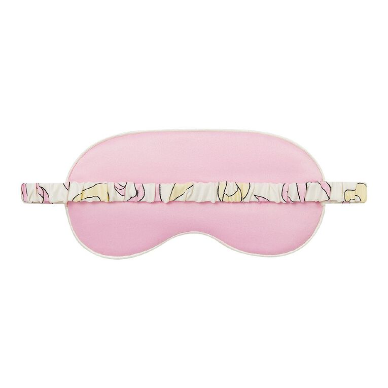 H&H Women's Satin Pyjama Set with Eye Mask, White, hi-res