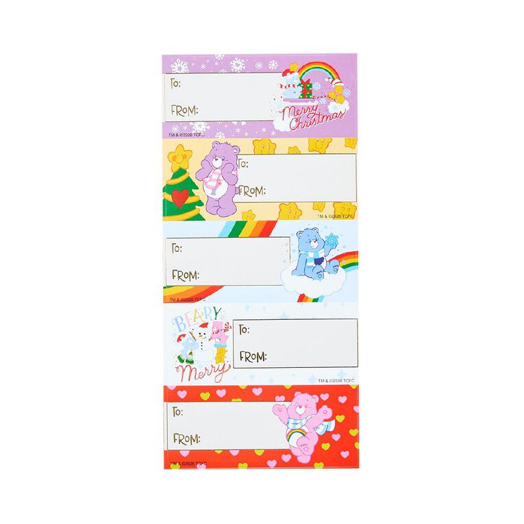 Care Bears Christmas Gift Tag Stickers 20 Pack, , hi-res