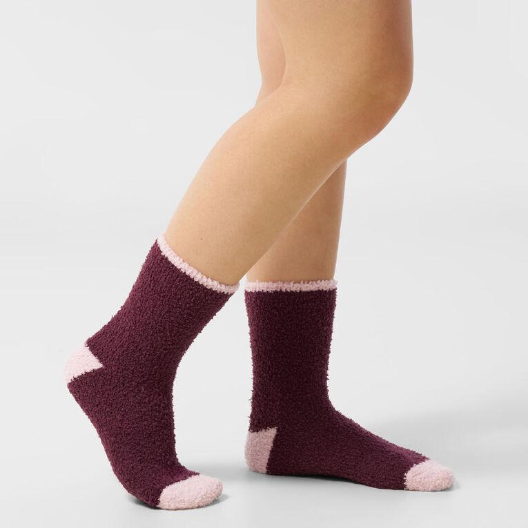 H&H Women's Cosy Bed Socks 2 Pack, Blue Dark NVY/FIG, hi-res