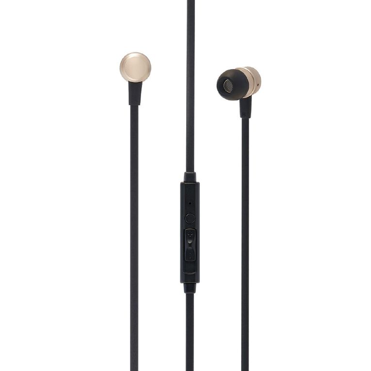 Tech.Inc Metallic Earbuds with Mic and Volume Control Champagne, , hi-res