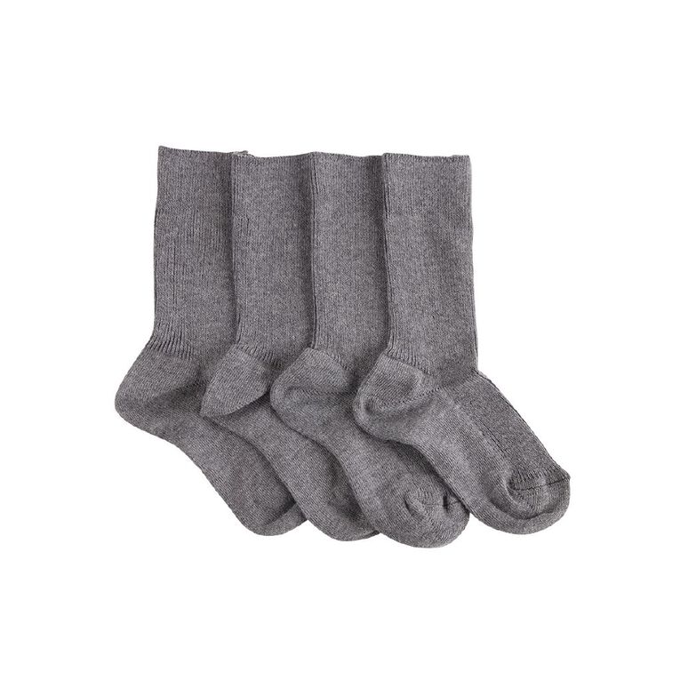Schooltex Cotton Fold Down Ankle Socks 2 Pack, Grey Marle, hi-res