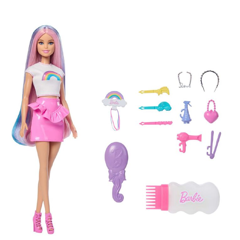 Barbie Rainbow Sparkle Hair Doll Assorted, , hi-res
