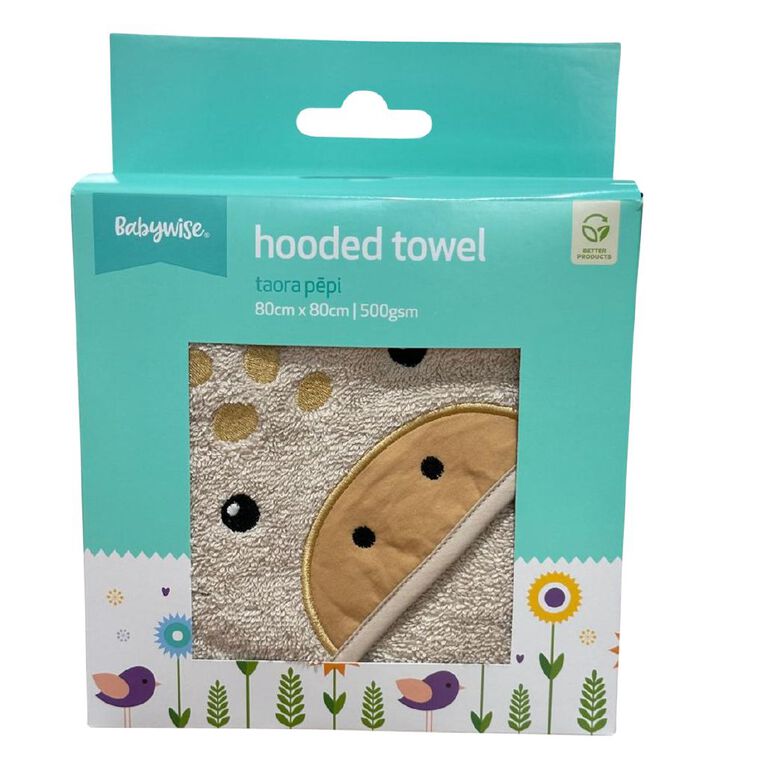 Babywise Hooded Towel Giraffe 80cm x 80cm 500gsm, , hi-res