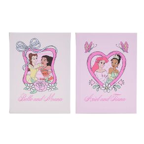 Disney Princess 2 Pack Printed Canvas Wall Art 30cm x 40cm
