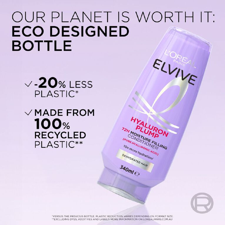 L'Oreal Paris Elvive Hyaluron Plump Shampoo 340ml, , hi-res