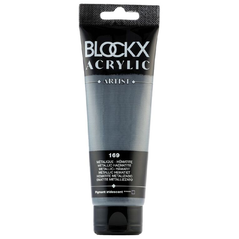 BLOCKX Acrylic Tube Metallic Hematite 120ml, , hi-res