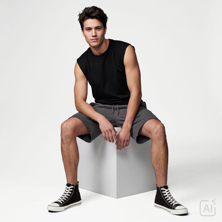 Garage Men's Muscle Tank, Black, hi-res