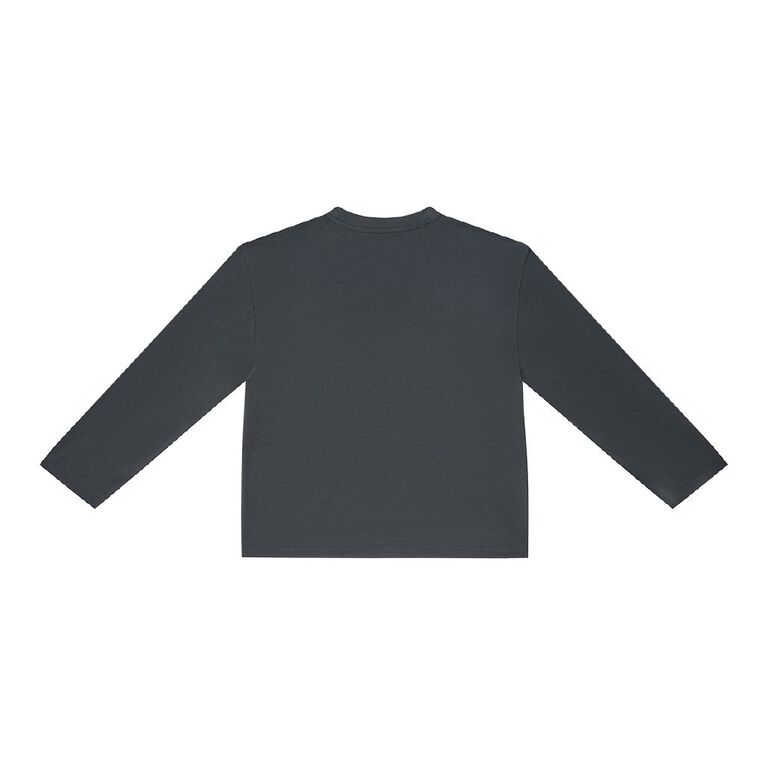 Young Original Long Sleeve Pocket Tee, Grey Dark, hi-res