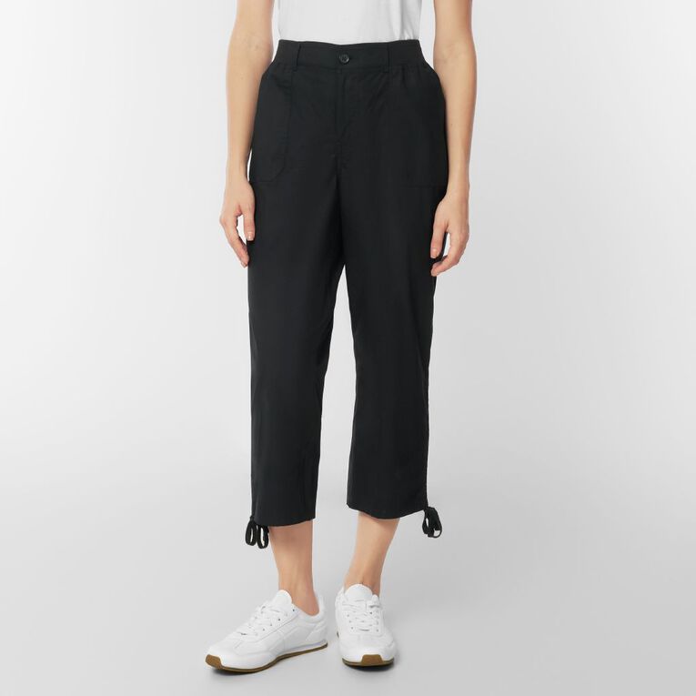 H&H Women's Rouched Hem Pants, Black, hi-res