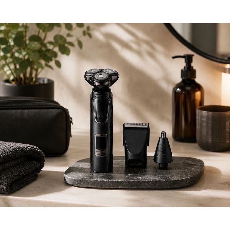 Mens Face And Body Electric Shaver Black, , hi-res