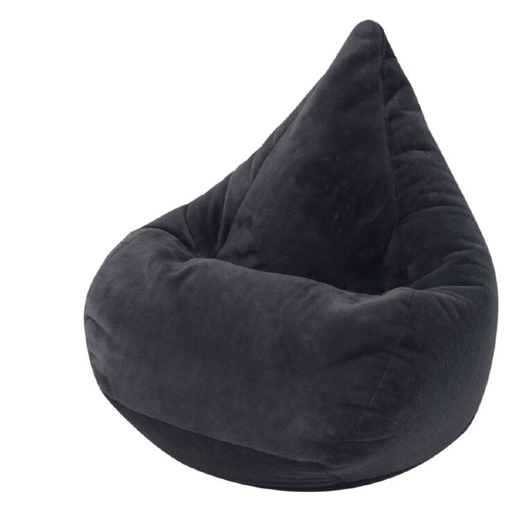 Living & Co Faux Fur Bean Bag Charcoal, , hi-res