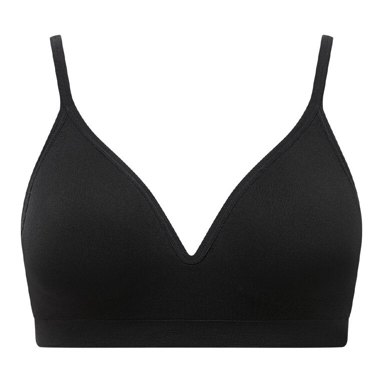H&H Women's Wirefree Seamfree Bra 2 Pack, Black/White, hi-res