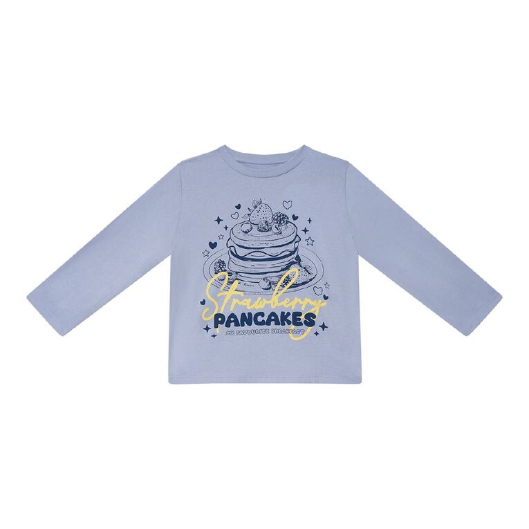 Young Original Relaxed Fit Long Sleeve Printed Tee, Blue Light, hi-res