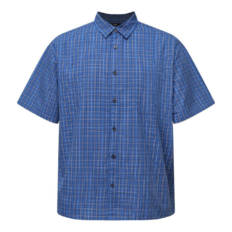 H&H Men's Check Shirt, Blue Mid, hi-res