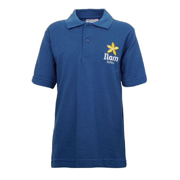 Schooltex Ilam Short Sleeve Polo with Embroidery, Royal, hi-res