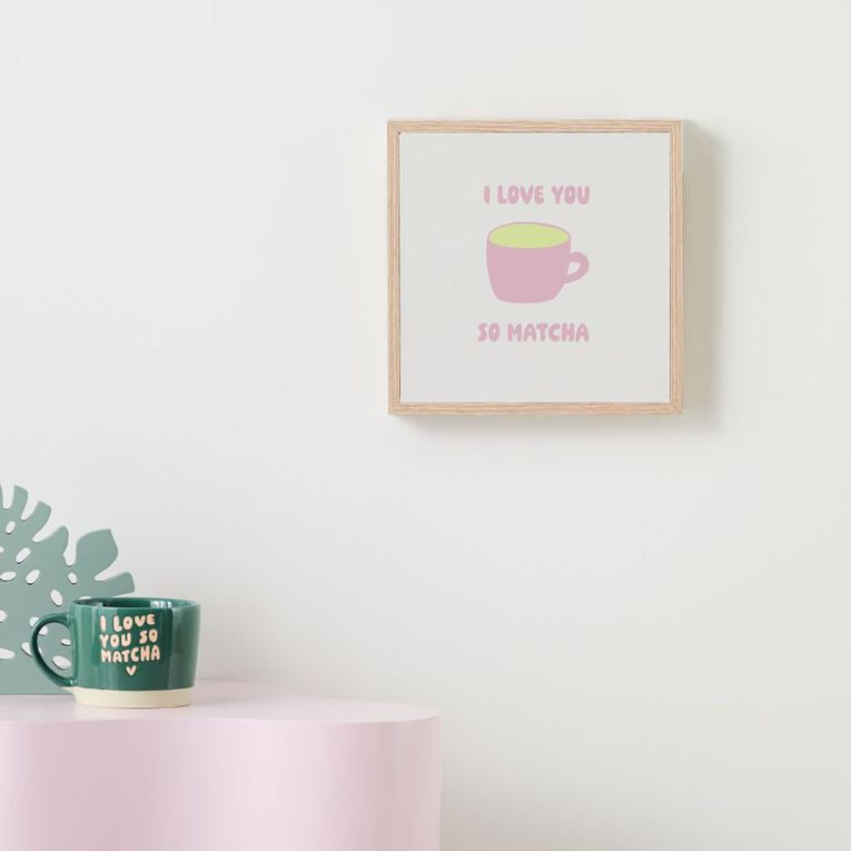 Living & Co Matcha Framed Canvas 25cm x 25cm, , hi-res