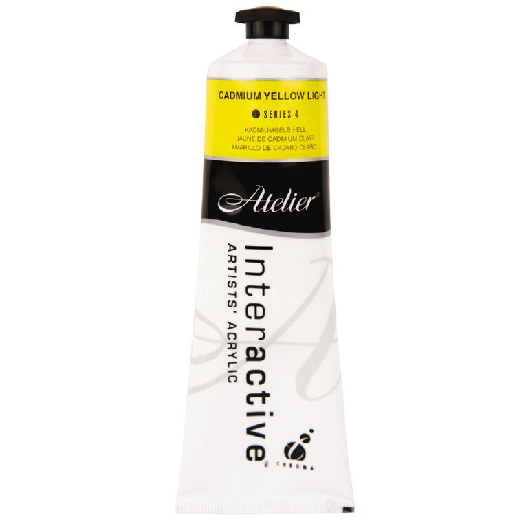 Atelier S4 Acrylic Paint Cadmium Yellow Light 80ml, , hi-res