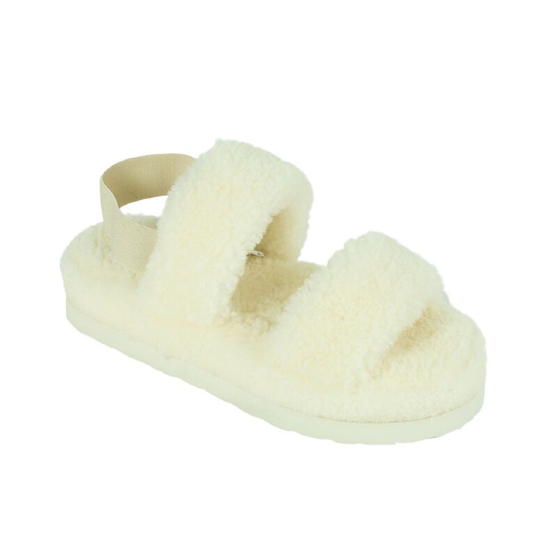 NEW ZEALAND SHEEPSKIN CO. Women's Sheepskin Lined Sling Back Slippers, Ivory, hi-res