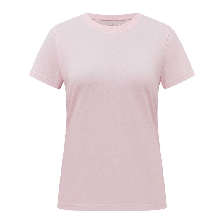 H&H Women's Short Sleeve Crew Neck Tee, Pink Light, hi-res