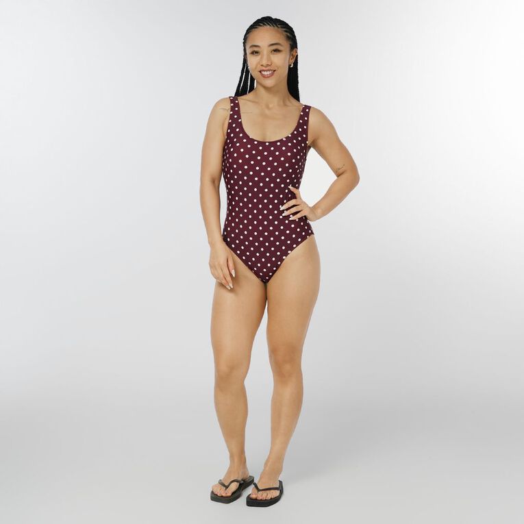 H&H Women's Padded Cup Swimsuits, Red Dark, hi-res