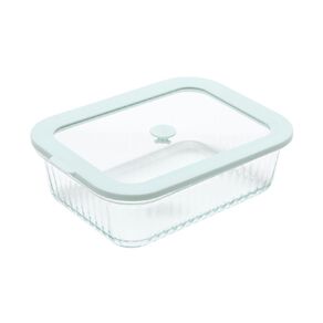 Living & Co Ribbed Rectangle Glass Food Storage Container 1.4L