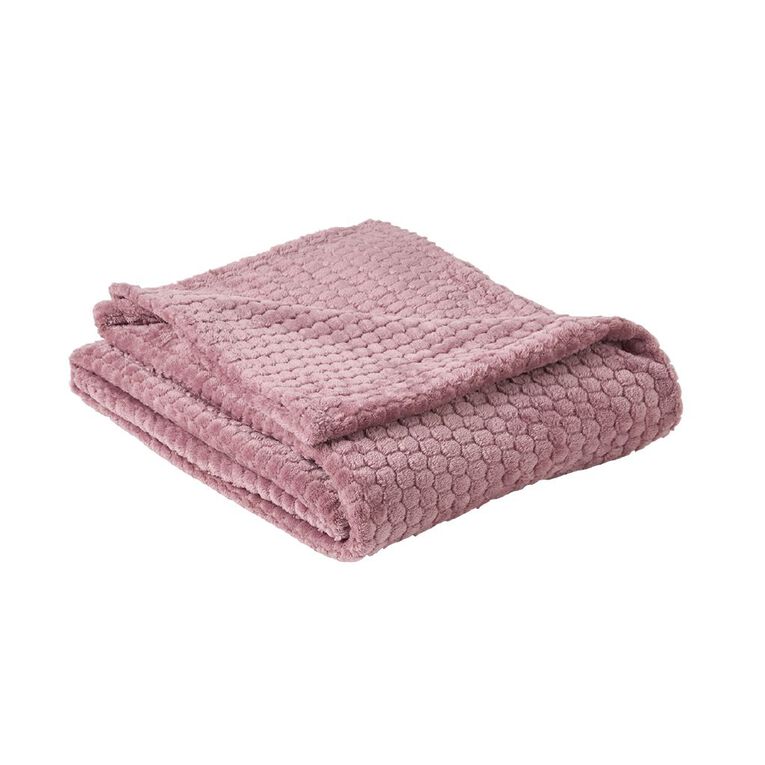 Living & Co Throw Honeycomb Pink 127cm x 152cm, , hi-res