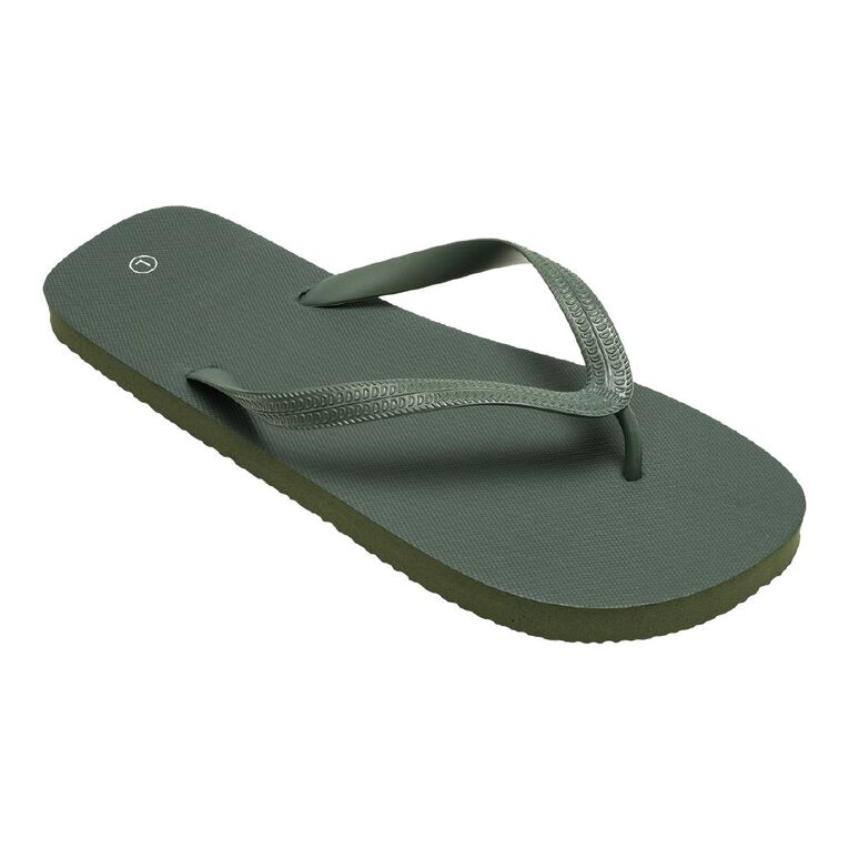 H&H Men's Plain Jandals, Khaki, hi-res